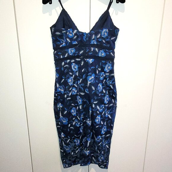 Bardot Sapphire Floral Midi Dress Size 6 - Picture 4 of 8